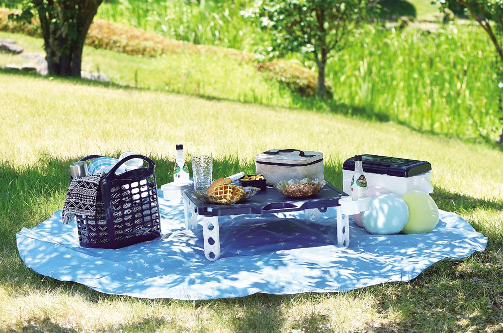 

Pearl Metal Picgene Blue 200cm Round Picnic Sheet with Bag D-6369 синий