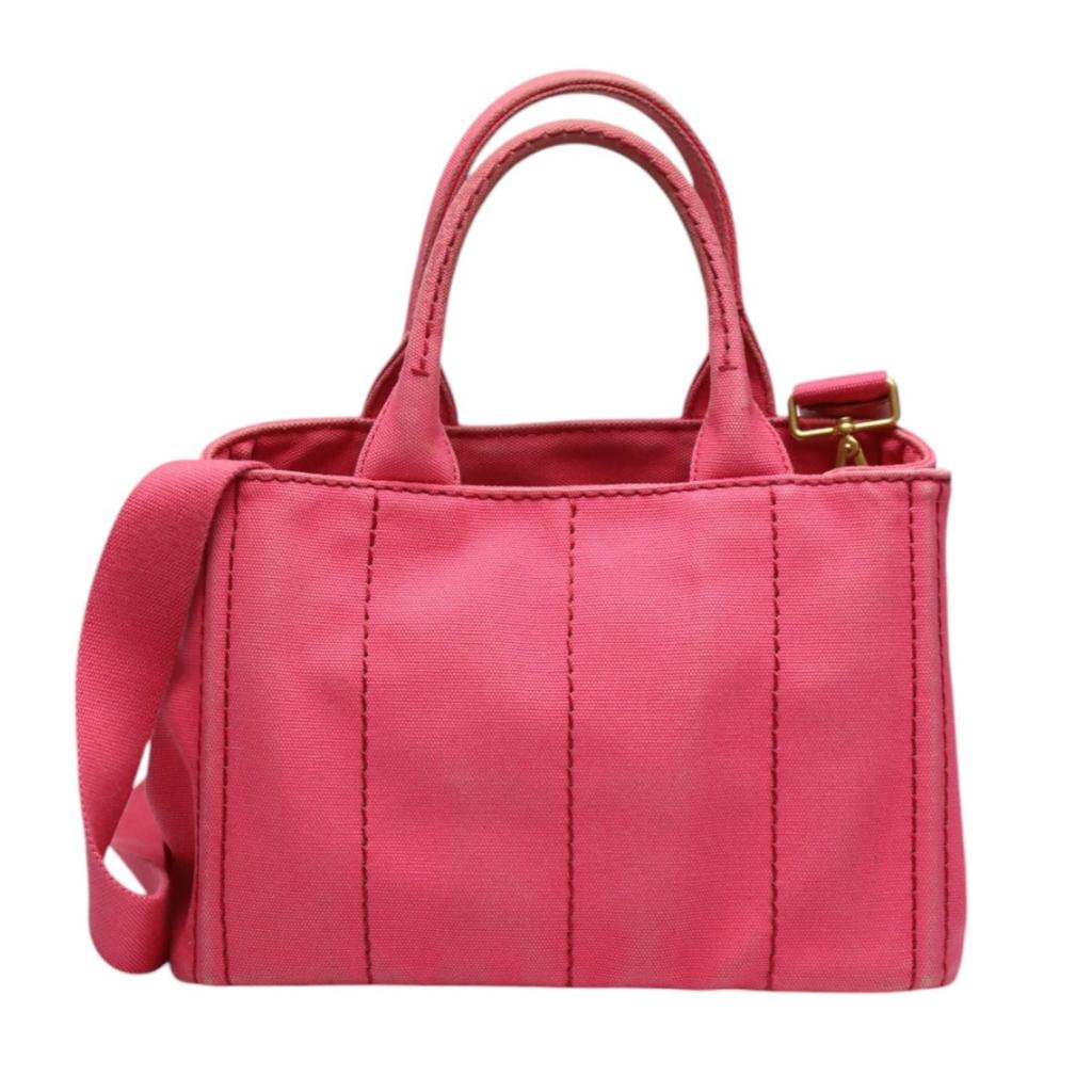 PRADA Canapa Kanapa mini tote Tote Bag canvas pink Women 1BG439 Used