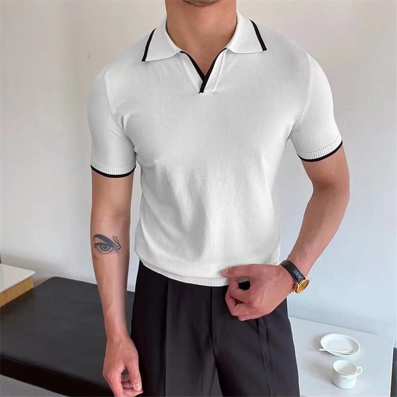 Sommer Herrenmode Poloshirts Kurzarm Umlegekragen Patchwork Lässige Polos Herrenbekleidung Herrenoberteile Pullover Streetwear