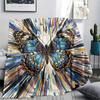 1Pc Butterfly Print Flannel Blanket, High quality Comfortable for All Seasons, Home Decor, Warmth and Comfort, Perfect for Christmas Gifts W35