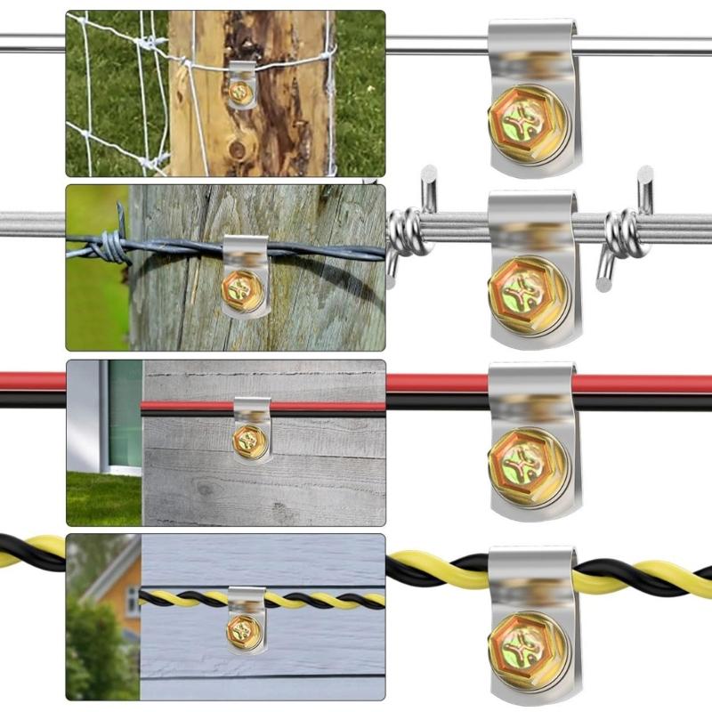 201/401pcs 304 Steel Fence Line Clip with Fastening Nails Easy To Use Suitable for Secure Wire Installation On Posts