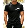 Fashionable New Black and White Minimalist Printed Short-sleeve T-shirt, Summer Casual Breathable and Comfortable Gym Sports Men's T-shirt