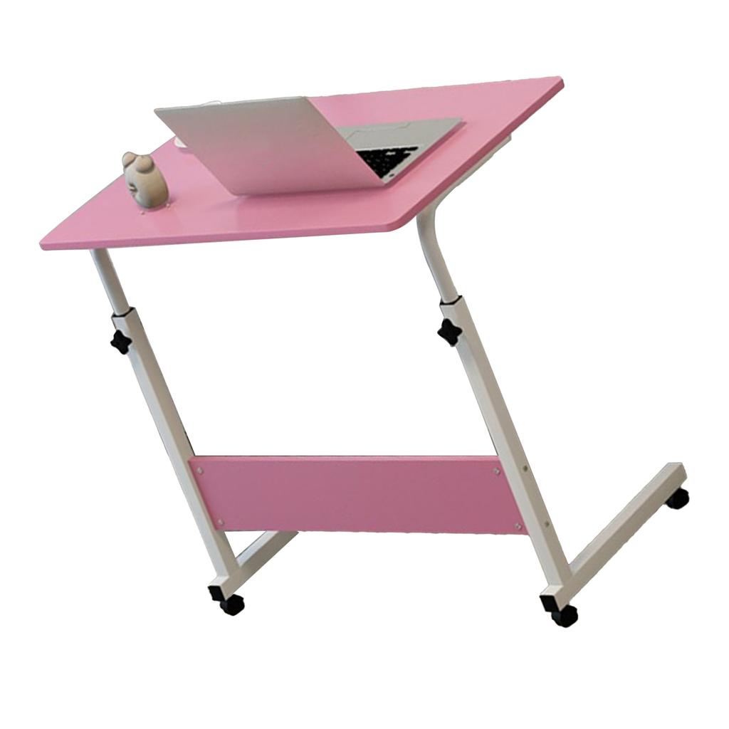 Liftable Bedside Table 60 X 40cm C Shape Metal Frame Mobile Laptop Desk for Home Sofa