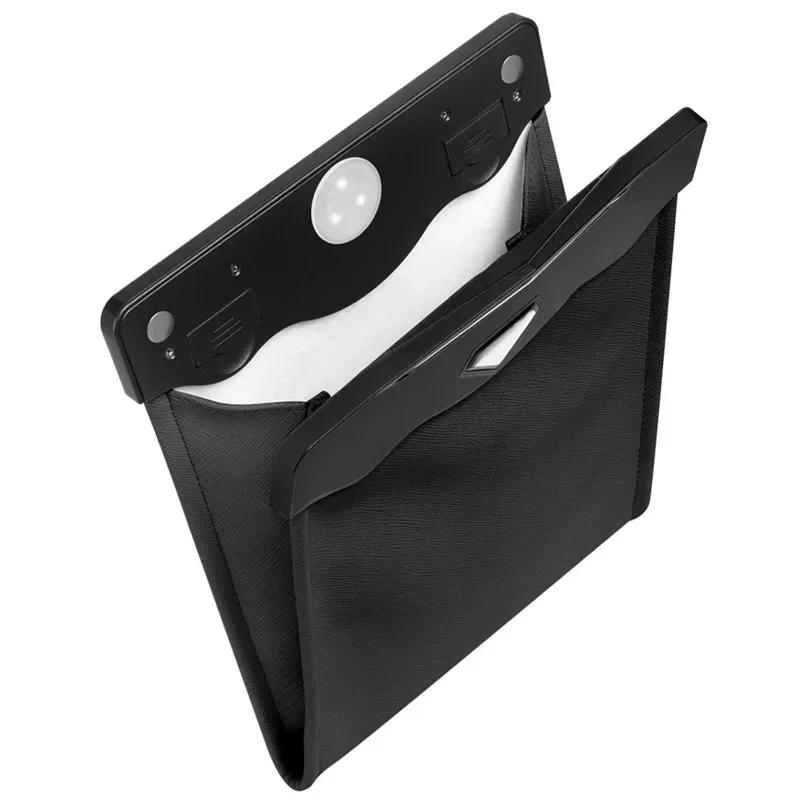 Car Trash Can Front-Row Hanging Garbage Bin Pu Leather Foldable Storage Co-Pilot Trash Bag Auto Organize Interior Accessories