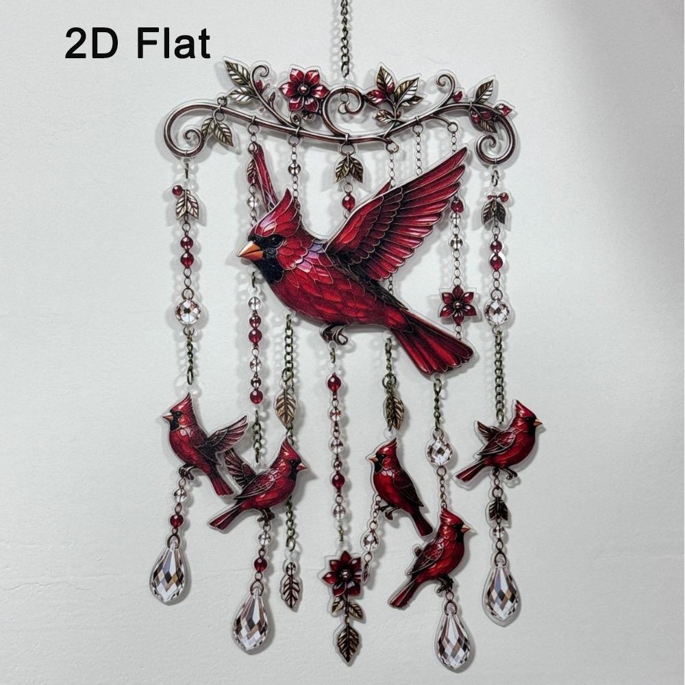 Colorful Bird Hanging Ornaments Acrylic Home Decoration Crafts Hummingbird Wind Chime Courtyard