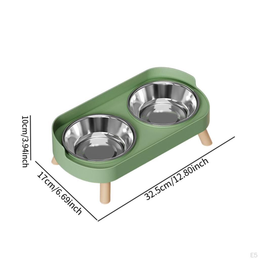 Cat Dog Water Food Bowl Easy to Feeding Dish Raised for Kitten Small Medium Dogs