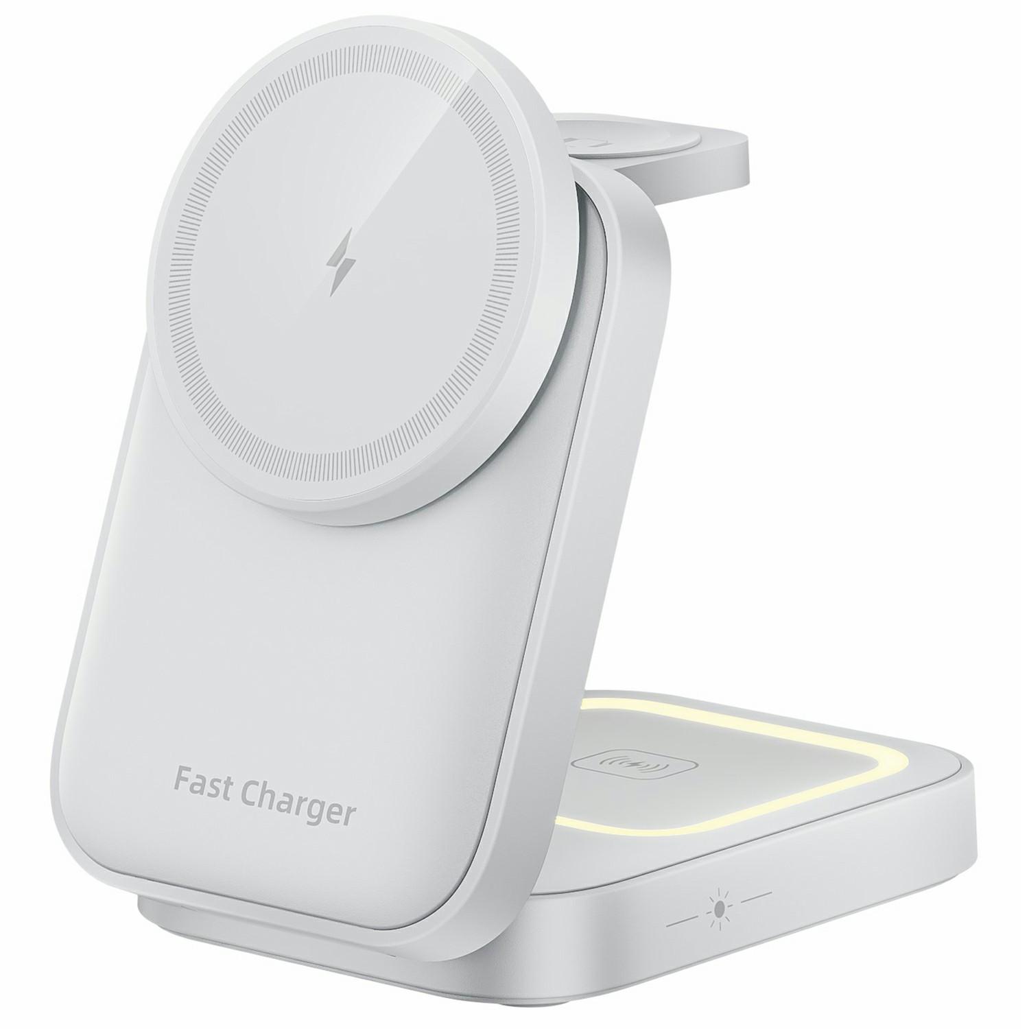 

HT-541 Multifunctional Foldable 15W Wireless Phone Charger for Earbuds,Apple Watch Series White
