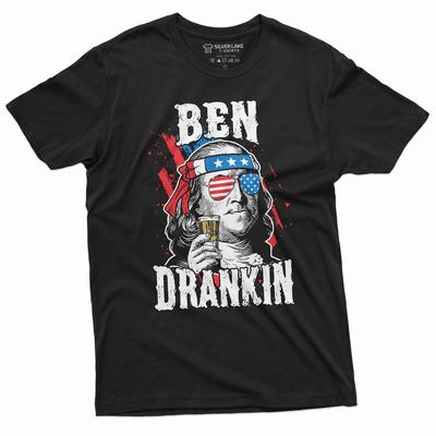 Lustiges Trink-T-Shirt Ben Drankin Benjamin Franklin USA 4. Juli T-Shirt