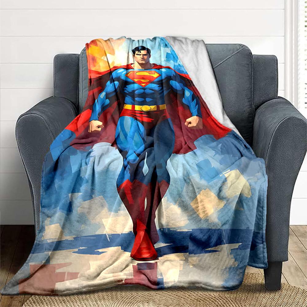 1pc Superman Flannel Throw Blanket Soft, Warm & Cozy for Couch, Bed, Office, and Travel Versatile All Season Gift, Christmas Present