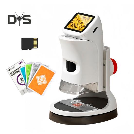 

1 набор игрушечных детских микроскопов с 38 коллекционными карточками, 1000-кратное увеличение, прозрачные линзы, биологический микроскоп для малышей, образовательная игрушка для научных экспериментов C