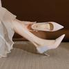 Huizhou women's shoes 2025 spring and summer new high heels women's senior sense of gradual change leather single shoes fine heel not tired feet
