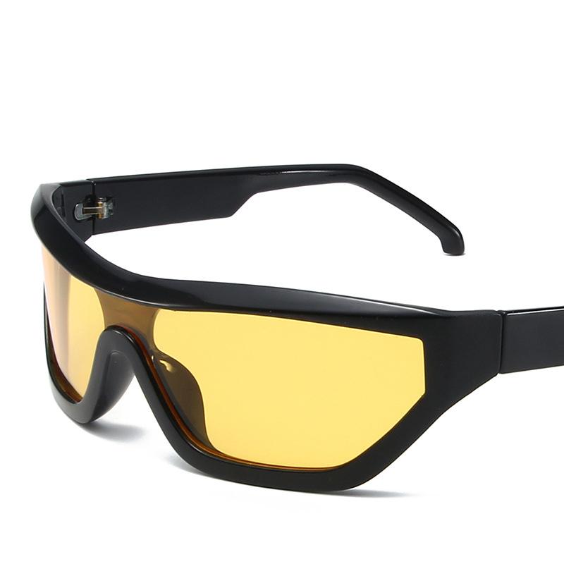

Y2K Punk Luxury Brand Designer One Piece Unique Sunglasses Women For Men Retro Sequin Sun Glasses Hip Hop Popular Pink Shades