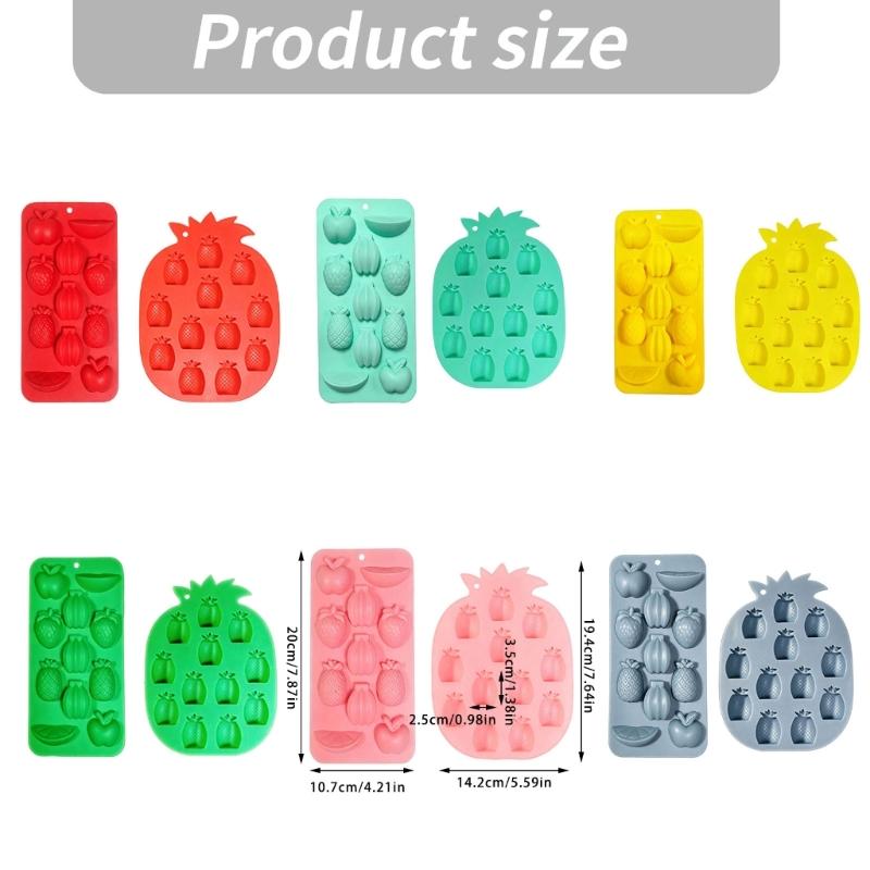 Fruit Shaped Ice Molds Tray Set, Pineapple Silicone Molds for Cocktails Ice, Jelly, Chocolate and Party Dessert Prep