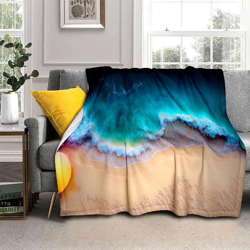 29 Style New Sea Water Beach Reef Nature Scenery 3D Blanket,Soft Throw Blanket for Home Bedroom Bed Sofa Travel Picnic Cover Kid