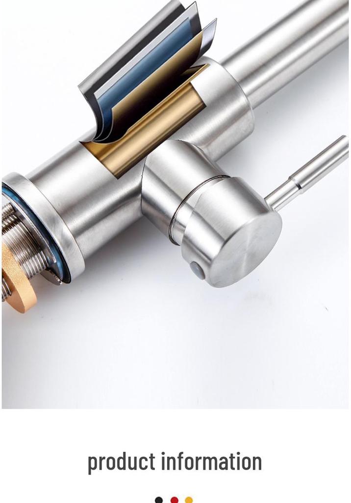 Rotatable Stainless Steel Pull-out Kitchen Faucet with Hot and Cold Function