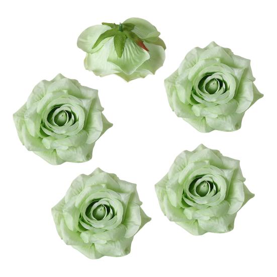 5 Stück Künstliche Rosenblütenköpfe Realistische Falsche Seidenrosenköpfe für Zuhause DIY Blumenwand Hochzeitsparty Geburtstag Babyparty Dekoration