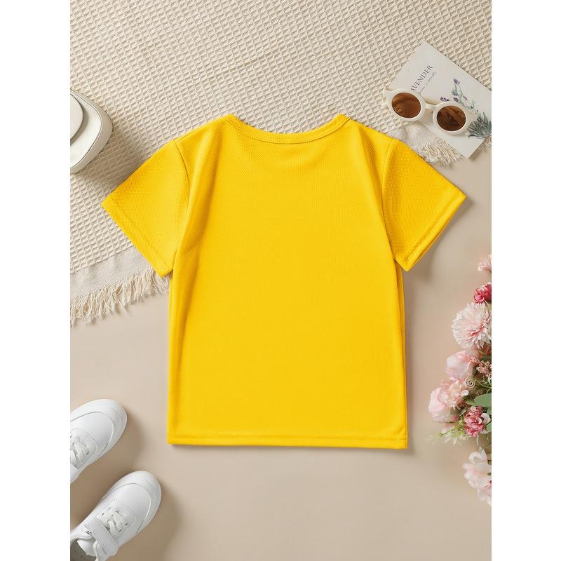 Summer Boys' Fashion Short-Sleeve T-Shirt, Animal Collection Cartoon Pattern Print Outdoor Casual Top
