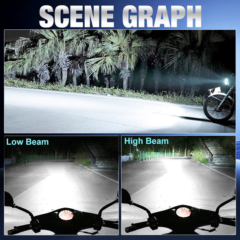 1Pc H6 BA20D LED H4 Led P15D Moto Motorcycle Headlight HD Len Bulb CSP 20000LM DRL Spotlight Hi/Lo Beam Lamp Fog Light 6500K White Motos Accessories