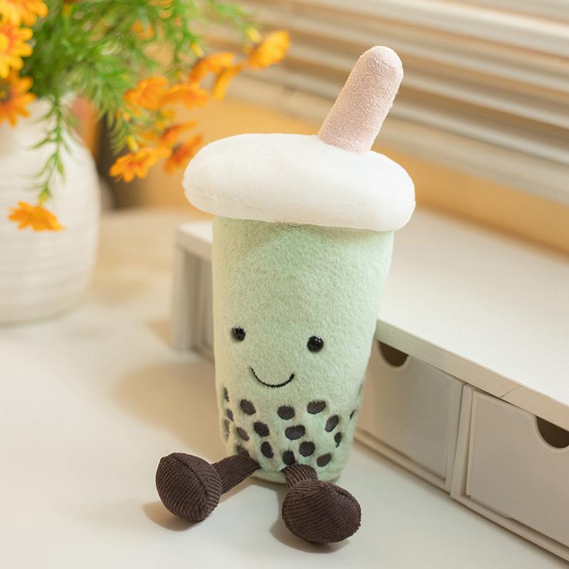 

23cm Matcha Green Milk Tea Cup Adorable Stuffed Boba Plush Cushion Gentle Hugging Pillow Plush Playthings Creative Gifts Designed For Children Favors
