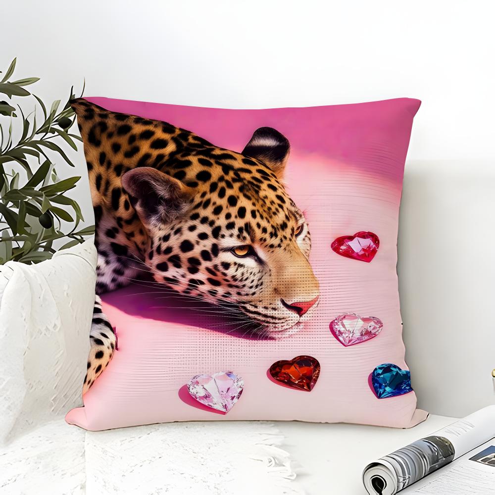 Naturally Beautiful Wild Leopard 1 Pillow Case Linen Pillow Case Sofa Home Decor Cushion Cover Cushion Cove