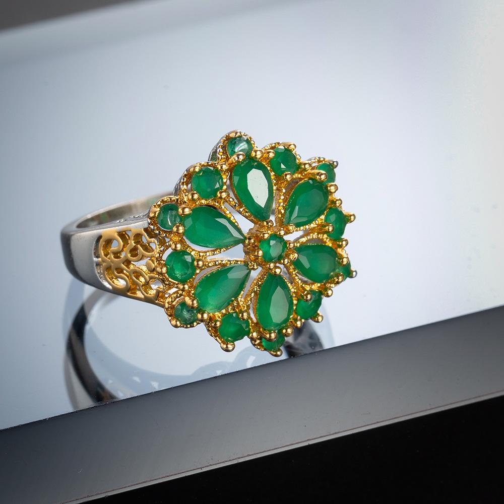 Creative European & American Two-Tone Zircon Fashion Ring for Women - Wedding & Statement Jewelry