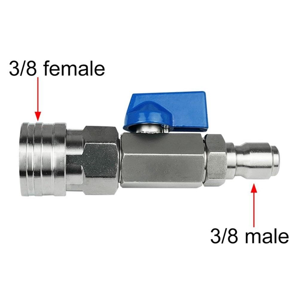 1Pcs for Power Washer Ball Valve Kit High Pressure Water Flow Switch Washer Quick Connector 3/8 1/4 Inch Stainless Steel