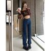 American high street retro high-waisted small straight-leg pants versatile straight-leg jeans women's 2025 autumn and winter Korean version commuting