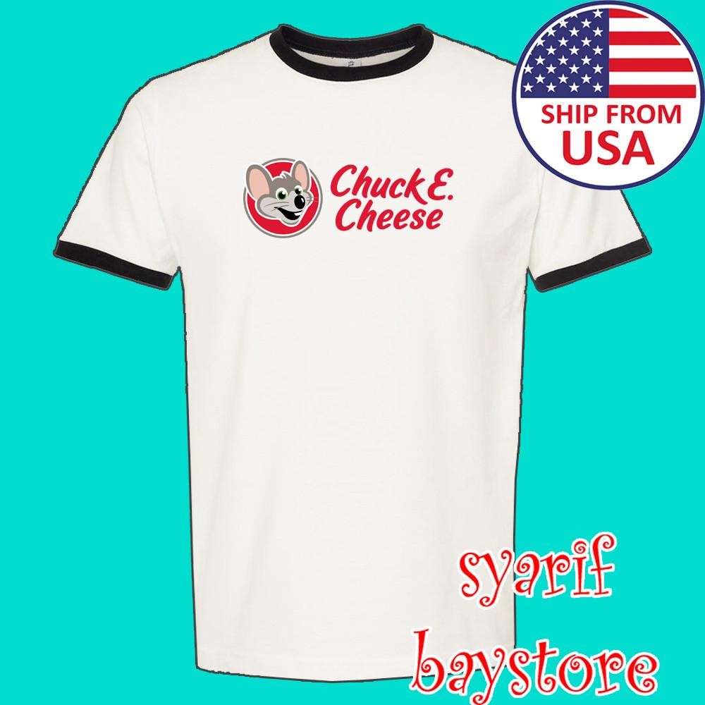 

Chuck N Cheese Burger Men#039;s Ringer Black Size S to 3XL Unisex T-Shirt S