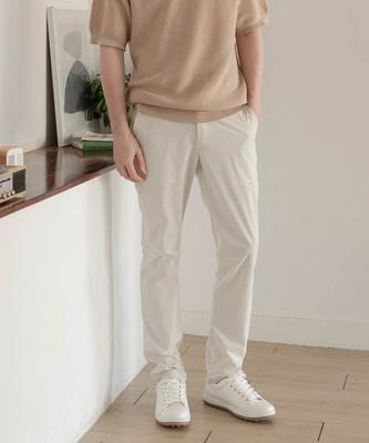 SELITIO Men'S Logo Point Basic Pants Beige