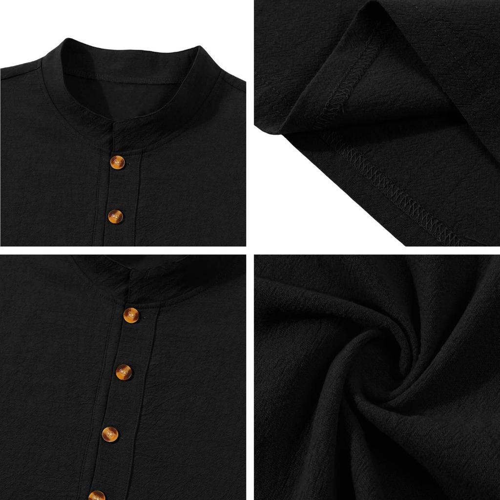 Men’s Summer Casual Loose Fit Button Up Polo Shirt with Short Sleeves Comfortable Lightweight Material Classic Design