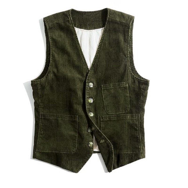 Herren Corduroy Arbeitsweste im Retro-Stil für Frühling und Herbst