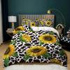 Sunflower Duvet Cover Set King Size 3D Sunflower Butterfly Nature Bedding Set Botanical Plants Novelty Polyester Comforter Cover