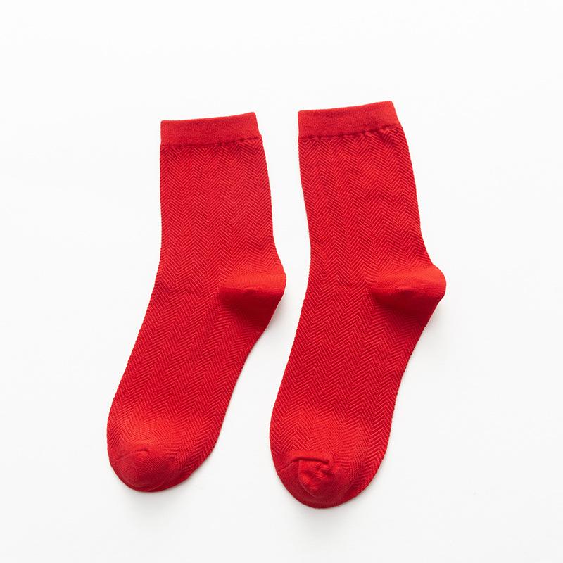 

Женские носки до середины икры, Ярко-красные носки, Модные парные ярко-красные носки для осени и зимы 1 pair