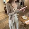 Early Fall Lazy Style Design Thin Soft Knit Coat Small Cardigan Minimalist Niche Rolled Hem Short Top
