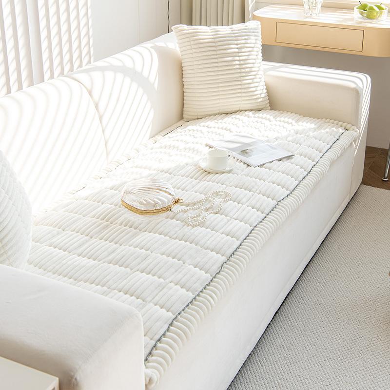 New Autumn and Winter Corduroy Sofa Cushions Plush Cushions Simple Modern Non Slip Leather Sofa Cover Cover Cloth