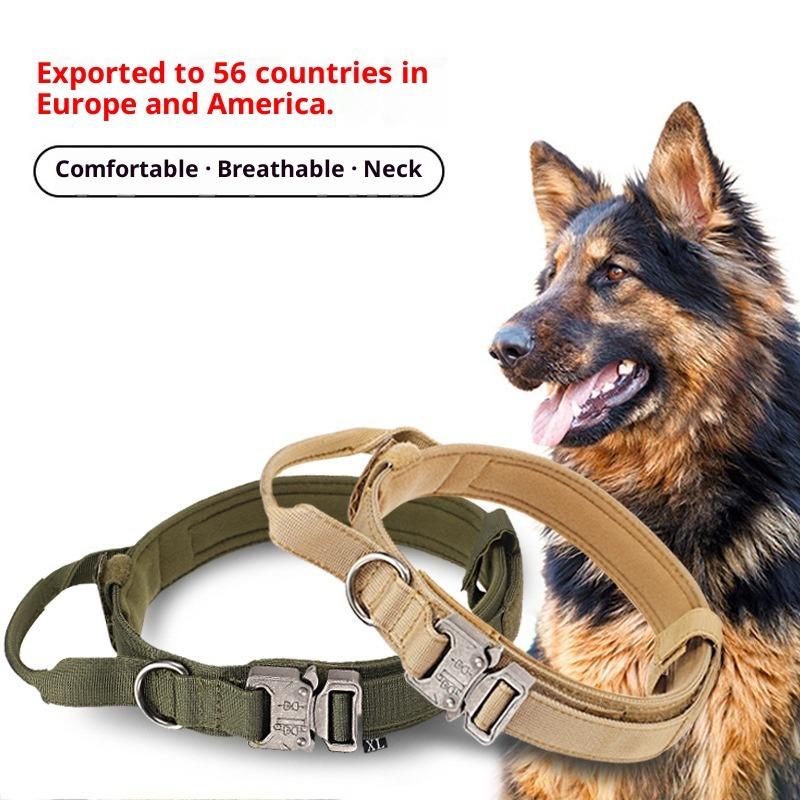 Big Dog Training Collar Pet Collar Military Dog Collar Medium and Large Dog Outdoor Training Dog Leash Tactical Collar