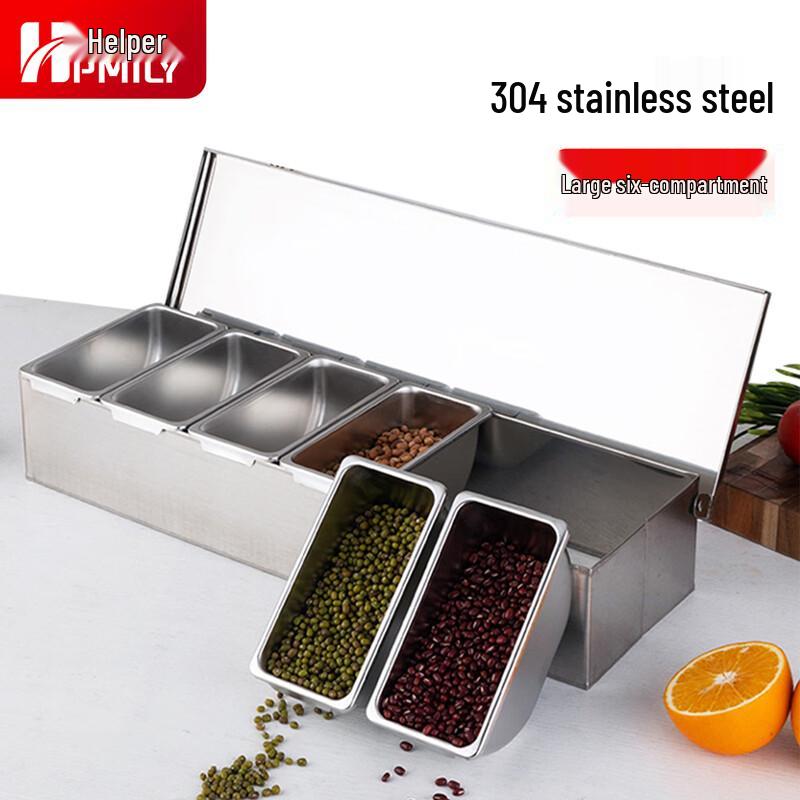 HPMILY Wielokomorowy Pojemnik na Przyprawy ze Stali Nierdzewnej 304