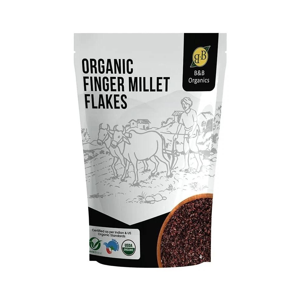 B&B Organics Finger Millet Flakes (500g)/ Traditional Millet Flakes/Ragi Aval.