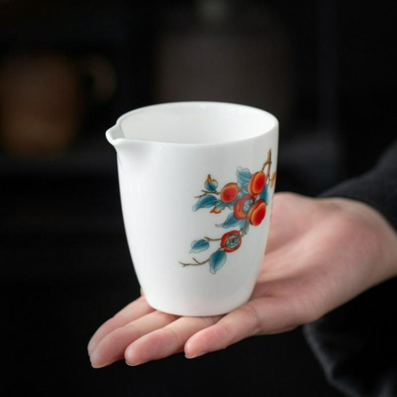 Chinese Handmade Ceramic Fair Cup Cha Hai Hand Painted Kung Fu Teacup Household Portable Tea Dispenser Tea Accessories Teaware