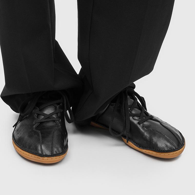 Simple flat autumn barefoot shoes hiking lazy daily German training casual couple shoes 25690 black-J