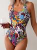Modischer Cartoon-Print Hohe Taille Bauchkontrolle Spezieller Stil Bikini Badeanzug Für Damen