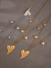 Qiong Yao 18K Gold Plated Double Layer Peach Heart Sweater Chain Necklace