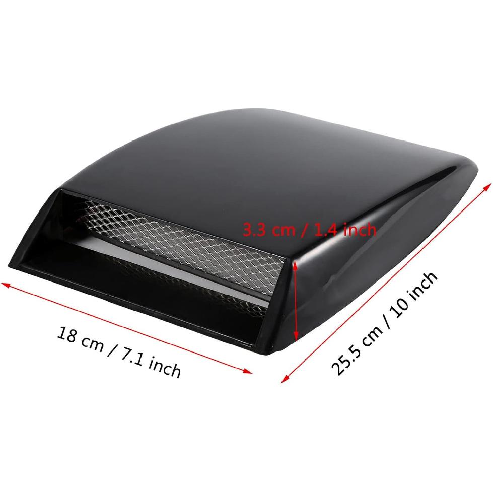 Universal Car Decorative Air Flow Intake Hood Scoop Bonnet Vent Sticker Cover Hood (Black)
