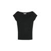 Spring New Women's Clothing Minimalist Style Multi-Color Short Sleeve Boat Neck Rib Base Silm Tops 4424302