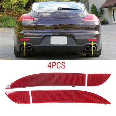 4PCS/SET For Porsche Panamera 970.2 Turbo GTS S Sport 2014-2016 Rear Bumper Brake Light Tail Warning Turn Signal Reflector Lamp