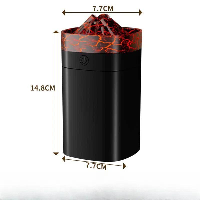 Neuer tragbarer Vulkan-Riss-Luftbefeuchter 400ml USB Heim-Desktop mit LED-Nachtlicht USB-Kabel Stromversorgung Diffusor