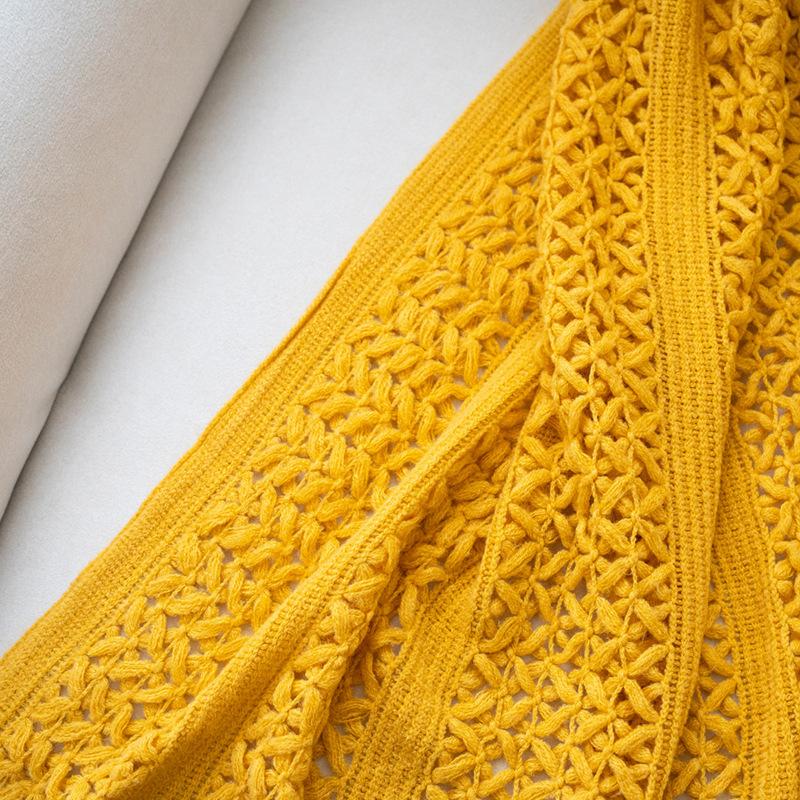50x60inch Luxury Yellow Gift Blanket Knitted Throw Blanket Chunky Cozy Vintage Farmhouse Gift Textured Throw Blanket Home Decor