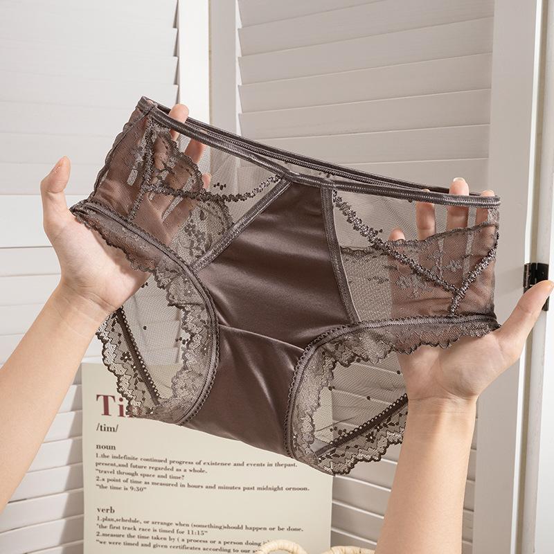 Damen Frühling und Sommer Sexy und Bequeme Durchsichtige Spitze Hoher Schlitz Schritt Unterwäsche