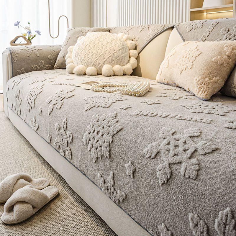 Gentle Dream Winter Thicken Sofa Cover Warm Short Plush High-end Sofa Cushion Sitting Cushion Room Anti Slip Cover Cloth
