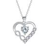 Infinity Heart Diamond Necklace for Women - European and American Style